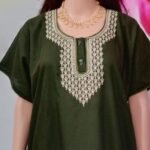 Mixed Cotton Plain Embroidery Nighty